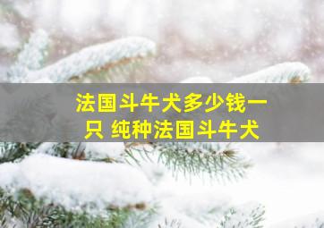 法国斗牛犬多少钱一只 纯种法国斗牛犬